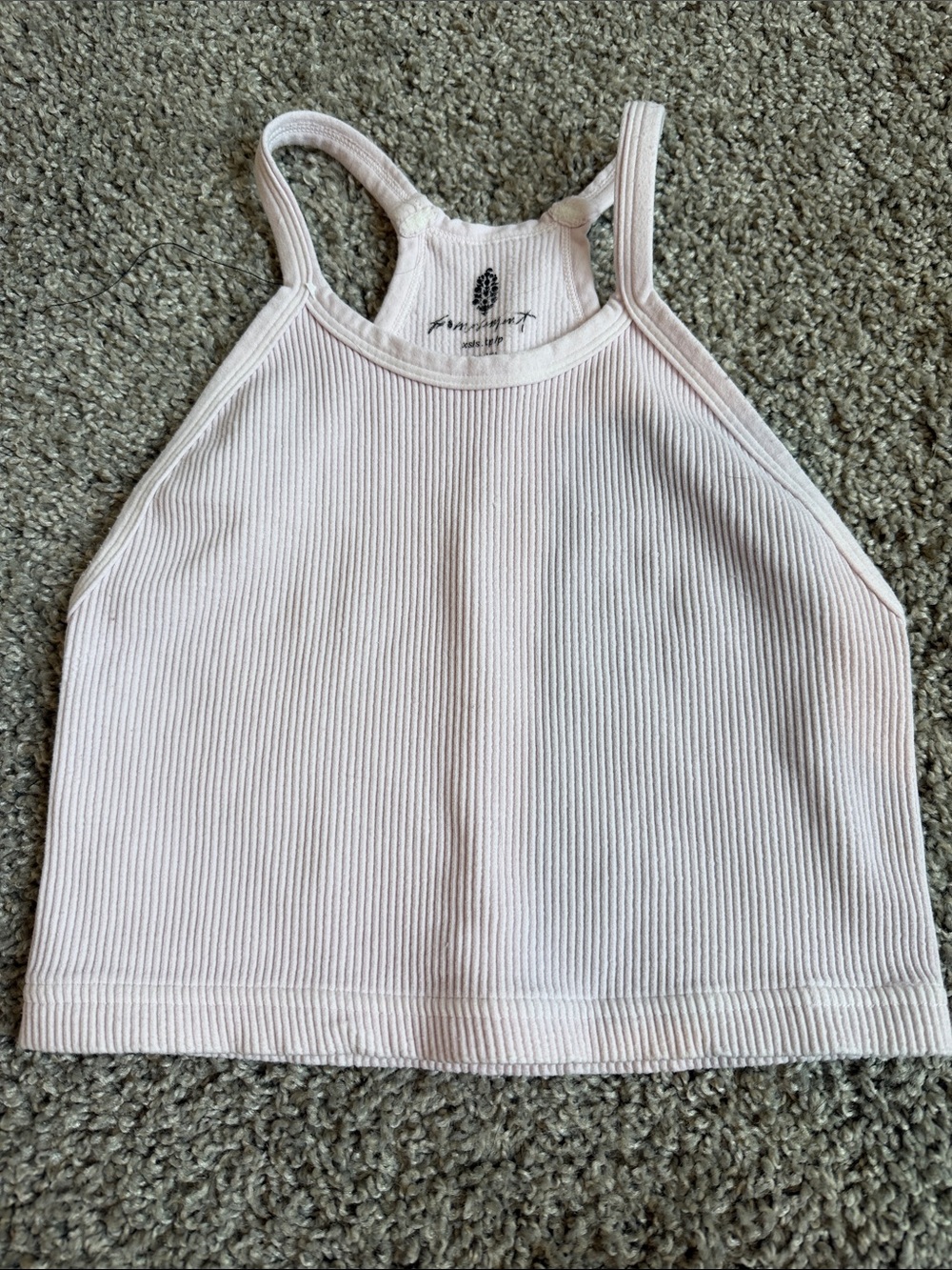 FP Movement by Free People Pale Pink Ribbed Halter Tank